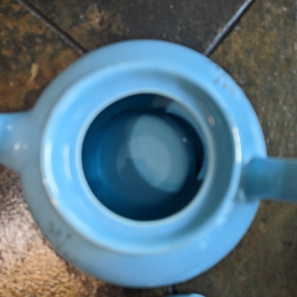 🎶🎶VTG 40's Porcelain Blue W Gold Floral Design "Tea For 2" Musical Teapot🎶🎶 - Picture 7 of 12